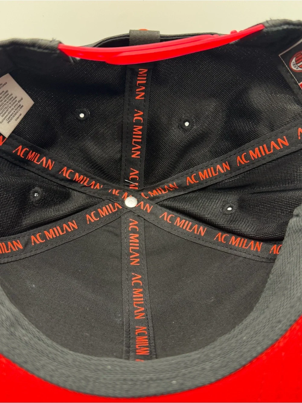 AC Milan Fi Collection Italy Soccer Snapback Adults Flat Bill Black Red Hat Cap